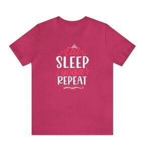 Embrace the Cycle: 'Eat, Sleep, Yoga, Repeat' Woman's Shirt – A Lifestyle of Bal